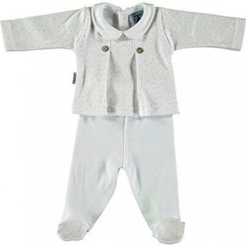 babidu 2 Piezas, Conjunto Bebe-Unisex, Bco/Rsa, 3 Meses