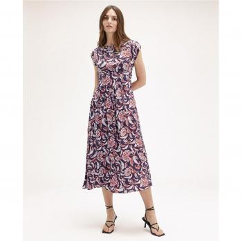 Vestido midi de raso estampado