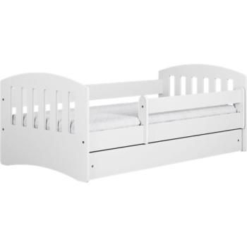 Cama Infantil con Barrera de Seguridad Extraíble Blanca Klaky - 80x180 cm - Con Cajones
