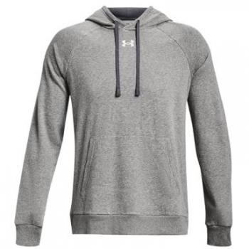 Under Armour Men's Rival Cotton Blend Fleece Logo Hoodie - Grey - Size: 44/Regular