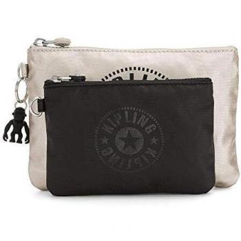 Kipling Duo Pouch, Cartera-Monedero Tiempo Libre y Sportwear Mujer, Plateado