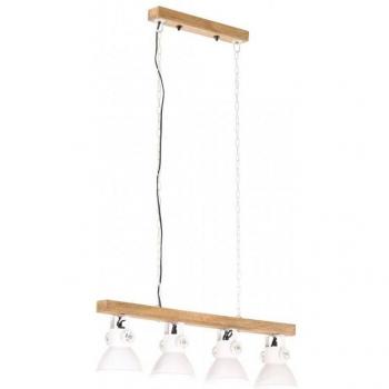 Lámpara de Techo Industrial Madera de Mango Blanco E27
