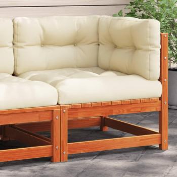 Garden Corner Sofa with Cushions Wax Brown Solid Pine