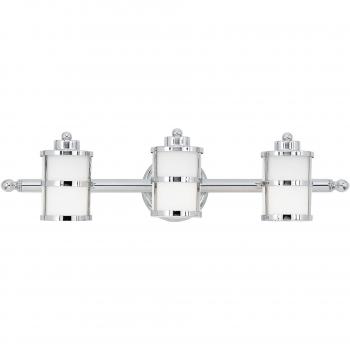 Aplique de baño Tranquil Bay, cromo y vidrio, 3 bombillas G9, IP44