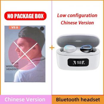 Auriculares Inalámbricos Bluetooth con Micrófono, Caja de Carga de 2200mAh, Pantalla LED de Potencia y Resistencia al Agua