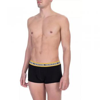 Bikkembergs Men's Pack-2 Boxers Fashion Tape Anatomical Front Bkk1utr08bi Man - Black Cotton - Size X-Large