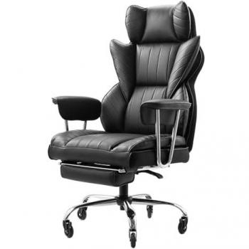 Ergonomic Office Chair with Footrest, Removable Armrests, Lumbar Cushion, PU Leather Seat, 400lb Capacity