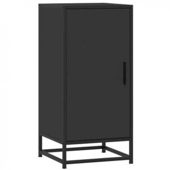 Aparador de madera de ingeniería y metal negro 35,5x35x76 cm, Armario de almacenaje, Mueble aparador, Muebles de Cocina, Armario bufé