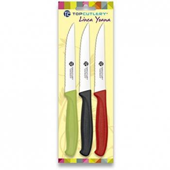 Blister de 3 cuchillos de colores varios 17324, Top Cutlery, línea Yoana, 17380