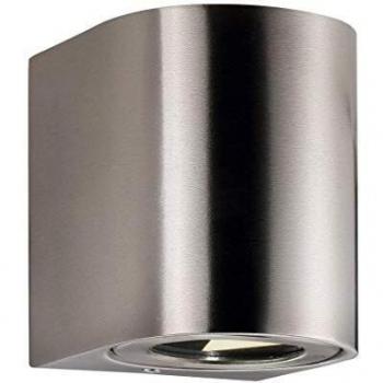 Aplique LED exterior Canto 2, 10 cm, acero inoxidable, 12 W, IP44