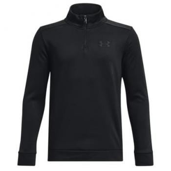 Under Armour Kids' UA Armour Fleece® 1/4 Zip Track Top, Black - Size: 6-7Y - Unisex - Lightweight Fleece Top