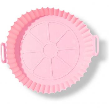 Molde de Silicona con Asas para Freidora de Aire - 24x19x6 cm, Grado Alimentario, Color Rosa Claro