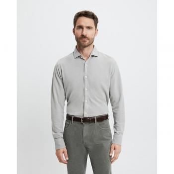 Camisa de hombre sport liso piqué manga larga Emidio Tucci
