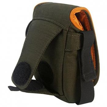 Estuche para Cámara Crumpler Muffin Top 80 - Bandolera de Nailon ChickenTex Supreme - Color Plateado y Rojo