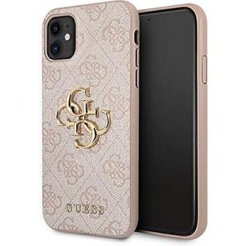 Funda Dura Guess 4G con Gran Logo Metálico Rosa para iPhone 11