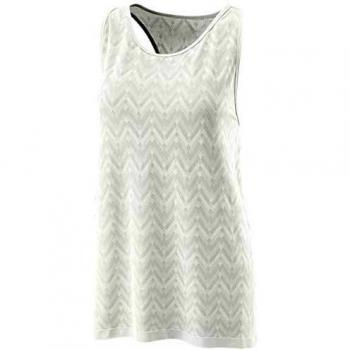 Wilson W Power Seamless Tank Camiseta de Tirantes, Mujer, White, L
