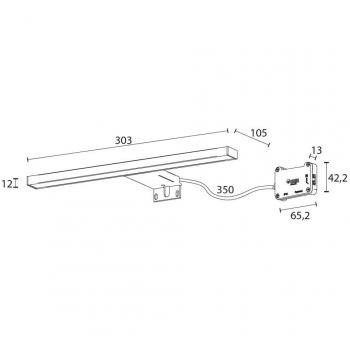 Wonderlamp Celia Aplique de Pared LED, Cromo, 7W