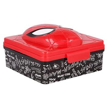 Sandwichera 3D Spiderman Cuadrada Roja para Niños Modelo 65919