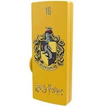 Emtec USB 2.0 M730 Harry Potter Hufflepuff 16GB - Diseño exclusivo, velocidad de lectura hasta 15 MB/s, incluye 4 tatuajes temporales