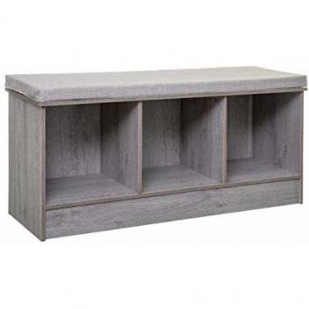 Banco de madera 3 Compartimentos conglomerado color gris