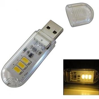 Mini USB lámpara con 3 LEDs de 1,5 W 120LM – Linterna Lámpara USB