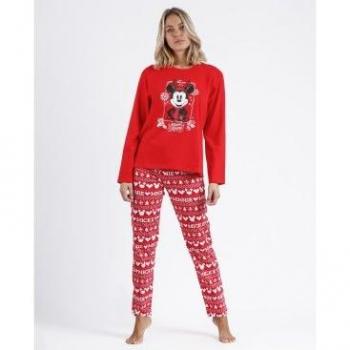 Pijama Manga Larga Mickey Christmas para Mujer Disney