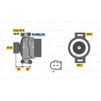 Alternador Generador BOSCH 0 986 048 450, tipo de producto: alternador, características: generador de corriente, compatible con múltiples modelos de vehículos, alta eficiencia energética, diseño robusto para larga durabilidad