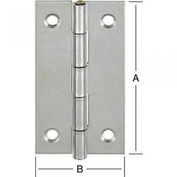 Bisagra Estrecha VORMANN 80 x 41 mm, Acero Zincado con Pasador MS, Modelo Nr. 501080Z
