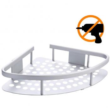 Wangel Estantería de Esquina para Baño Ducha, Pegamento Patentado + Autoadhesivo, Aluminio, Estantes