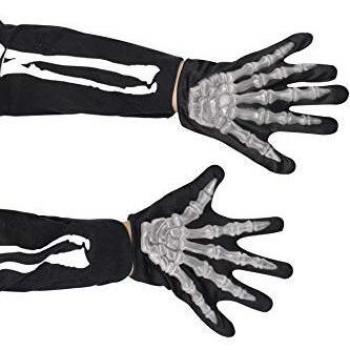 Smiffy's- Guantes de Esqueleto, niño, Color Negro