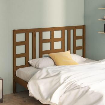 Cabecero para cama de madera maciza de pino ámbar 146x4x100 cm