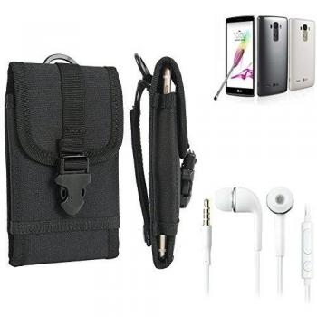 bolsa del cinturón / funda para LG Electronics G4 Stylus LTE, negro + Auriculares | caja del teléfono cubierta protectora bolso - K-S-Trade