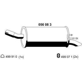 Silenciador trasero ERNST para General Motors Opel 5852600 13227374