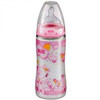Nuk First Choice Blue Silicone Baby Bottle 300ml 1 Month+