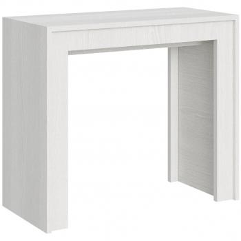 Consola extensible 90x42/302 cm efecto madera fresno blanco