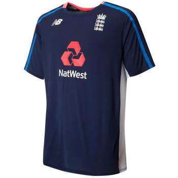 New Balance Inglaterra Cricket manga corta camiseta de entrenamiento, Azul