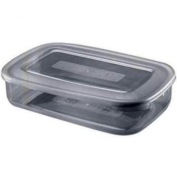 Gran plástico Danubio Micro Rectangular envase de alimento, Natural, 1 L, Pack de 12