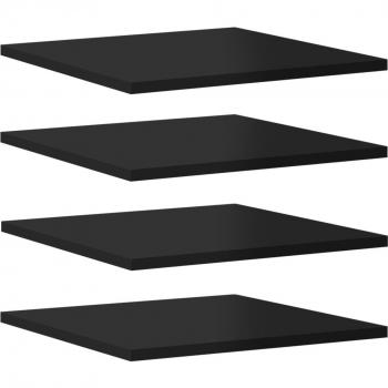 Estantes para librería 8 piezas negro pulido 40x40x1,5 cm multicapa