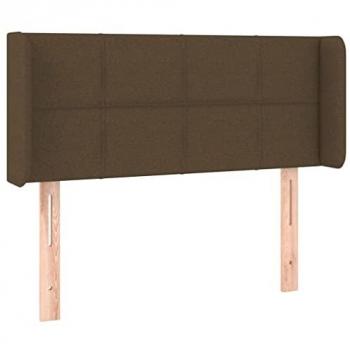 Cabecero de Cama con LED Tapizado en Tela Marrón Oscuro 103x16x78/88 cm
