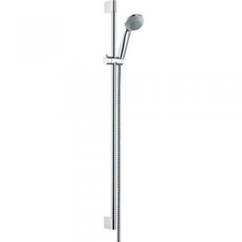 Hansgrohe 27651000 Crometta 85 Mono Green Set de ducha, 6 l/min, con barra 90 cm, Cromo, 0,90 m