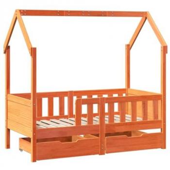 Estructura de cama infantil con cajones madera de pino 80x160cm