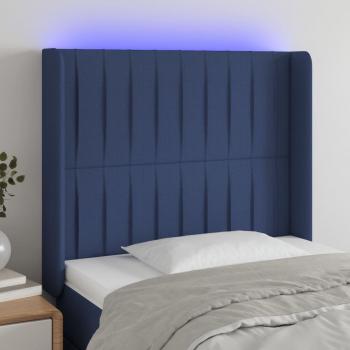 Cabecero con LED de tela azul 103x16x118/128 cm Vidaxl Azul