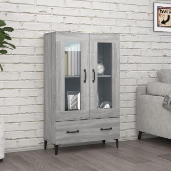 Aparador de madera contrachapada gris Sonoma 70x31x115 cm - Mueble de Almacenaje de Salón, Buffet para salón Moderno, Armario Auxiliar, Armario de Almacenamiento