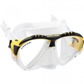 Cressi Matrix Mask - Máscara de Buceo y Snorkeling, Unisex Adulto, Transparente/Amarillo, Talla única
