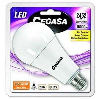 Cegasa Bombilla Led Standard Cálida E27, 150 W, Blanco, Estandar