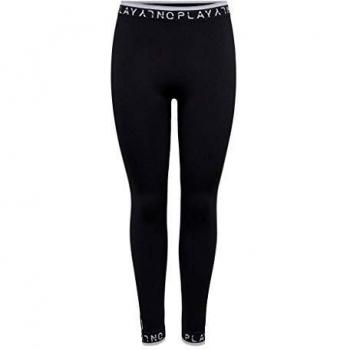ONLY PLAY Onpperformance UW Circular Tights Leggings, Negro/Detalle: Texto Negro y Blanco, S para Mujer