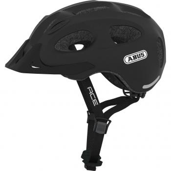 ABUS Youn-I Ace Velvet Black Bicycle Helmet with LED Light, Size S (48-54 cm)