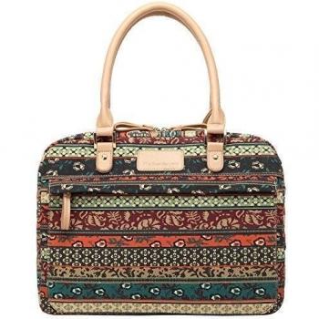 KAXIDY Mujer Estilo bohemio Impreso lienzo 15,6 pulgadas Maletines Maletín Bolso Cartera Cuero Bolsa de ordenador portátil