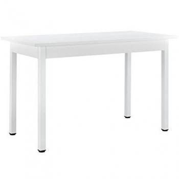 Mesa de comedor Turku para 4 personas, MDF y acero, 120 x 60 cm - Blanco