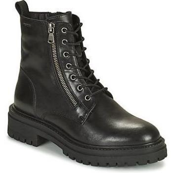 Geox Iridea Women's Black Leather Low Ankle Boots with Laces